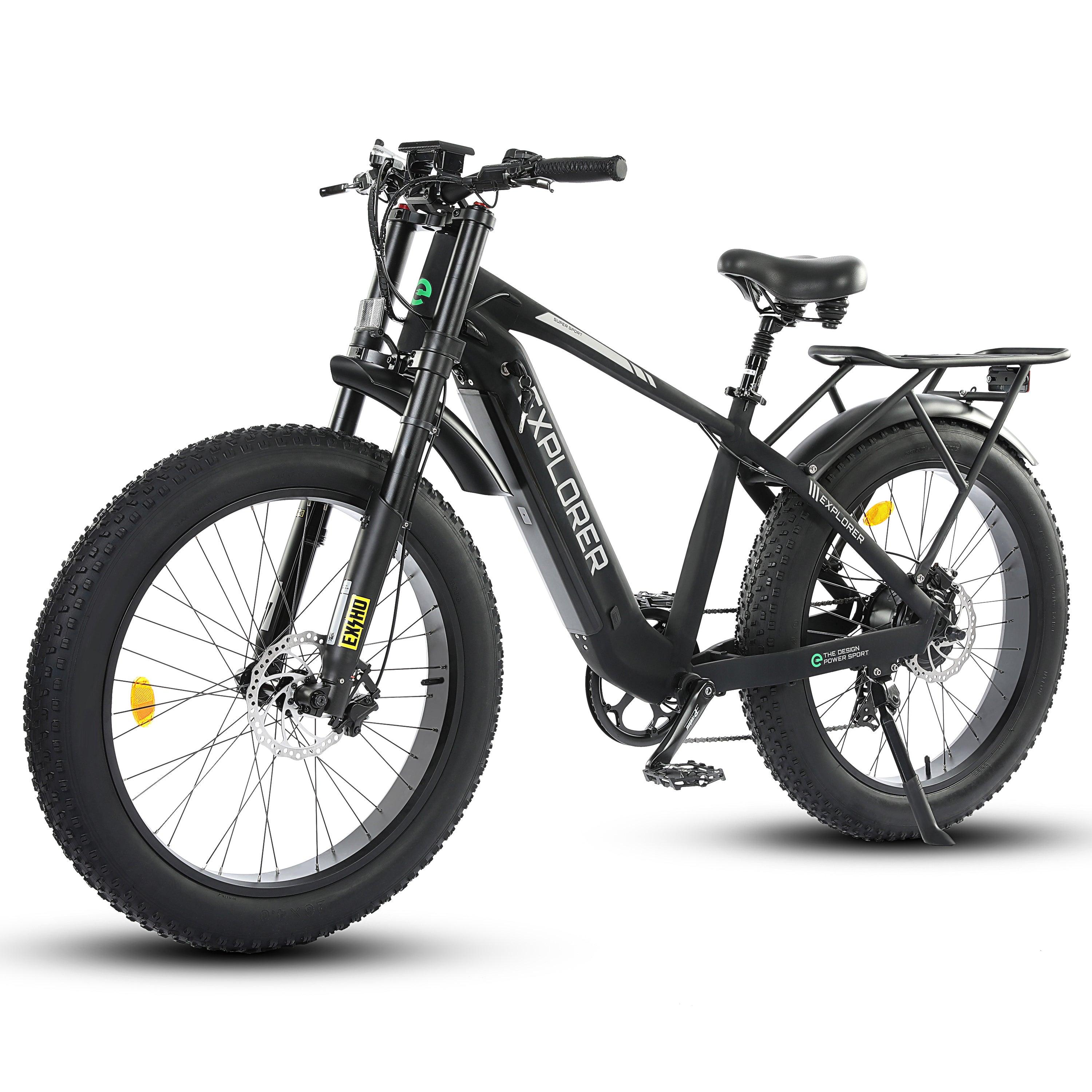 Ecotric Explorer 26 inches 48V Fat Tire Electric Bike with Rear Rack - Green Vista Living