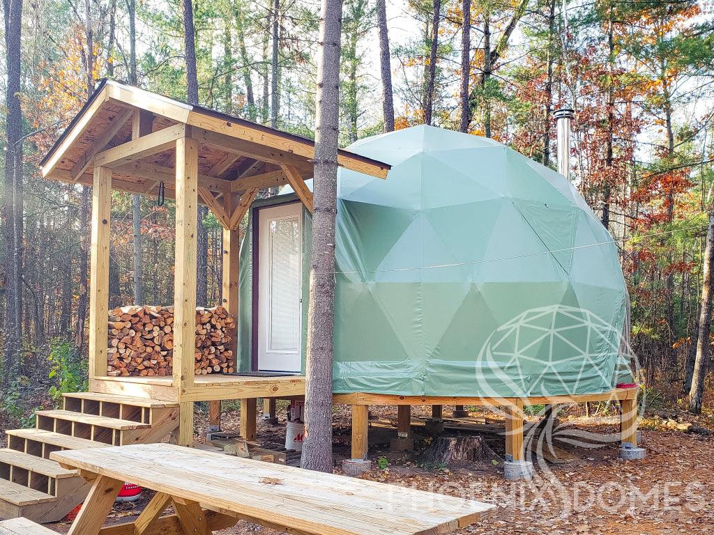 4 Season Glamping Package - 20/6M Light Frame / Sage Green Dome