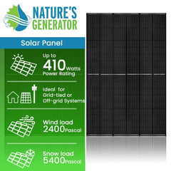 410 Watt Monocrystalline Solar Panel (2 Pack) - Green Vista Living