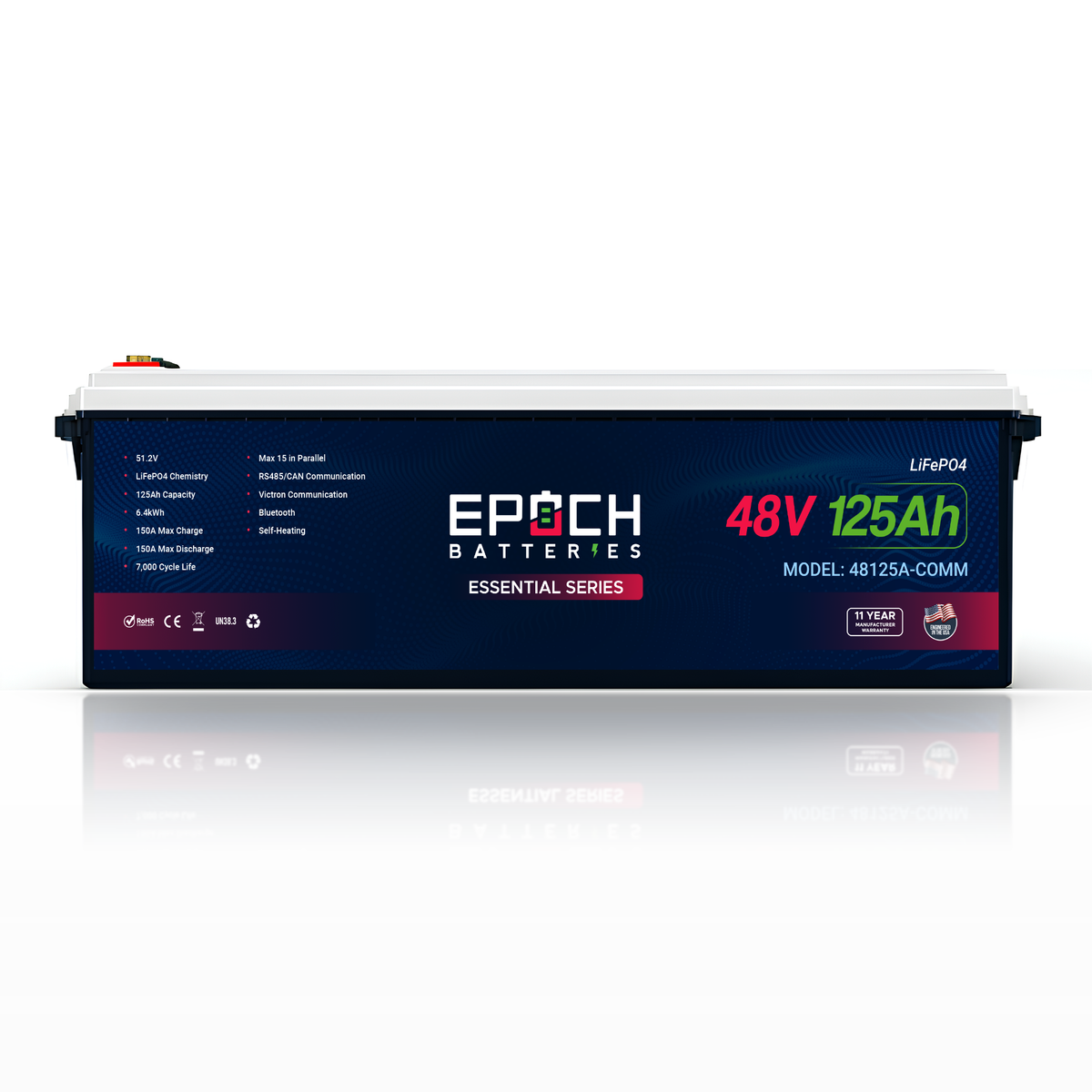 Epoch Batteries 48V 125Ah Essential Series LiFePO4 Battery (6.4kWh)