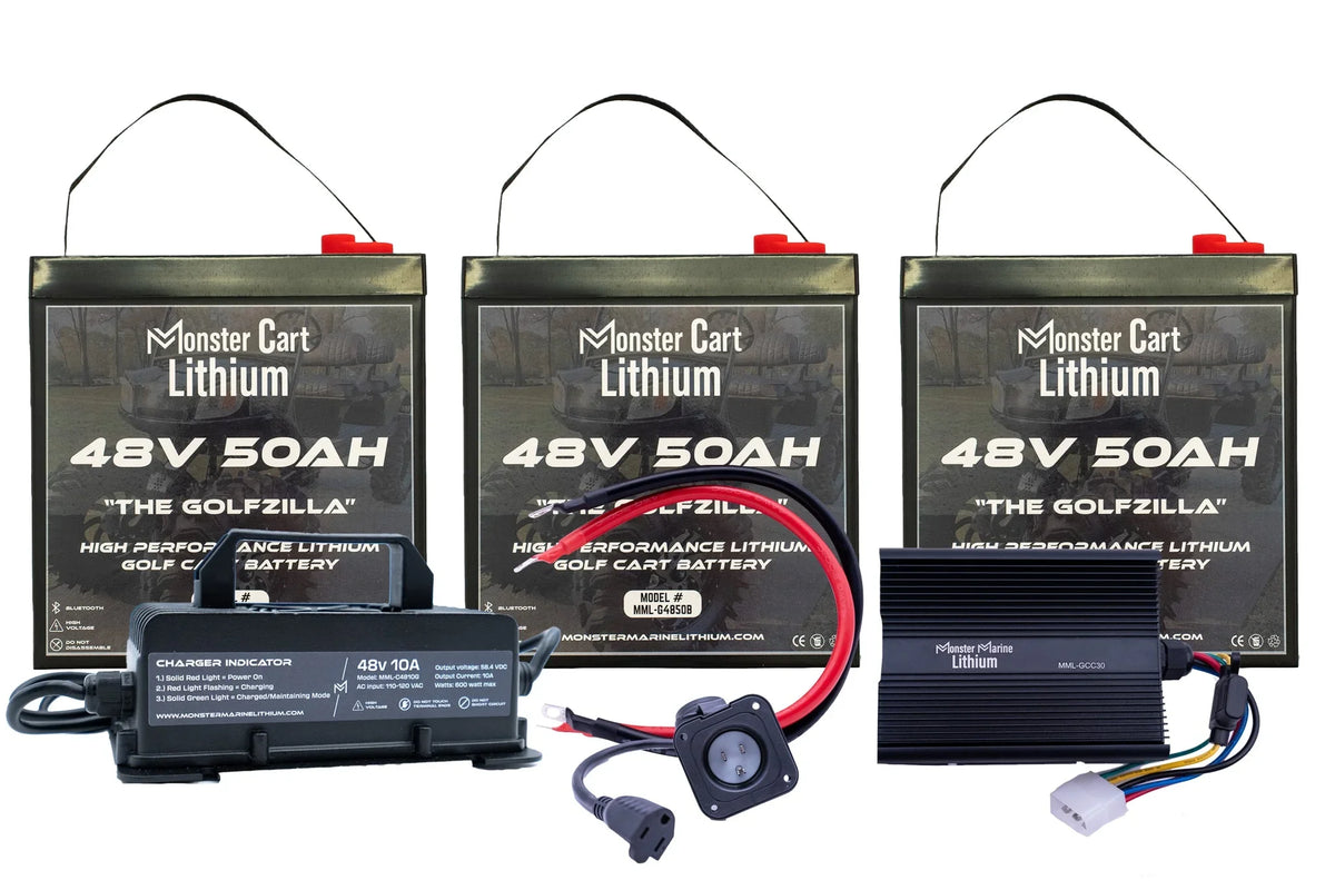 GIGANTIC BUNDLE 48v 400Ah- (8) 48V 50AH LITHIUM & (2) 48V 10A WATERPROOF CHARGER - Green Vista Living