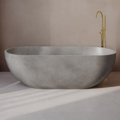 Swiss Madison Claire 60" Freestanding Concrete Bathtub in Gray, Drain Included