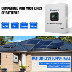 5000W Solar Off-grid Inverter Charger 48V DC to 120V AC Split Phase Power Inverter Eco-Worthy