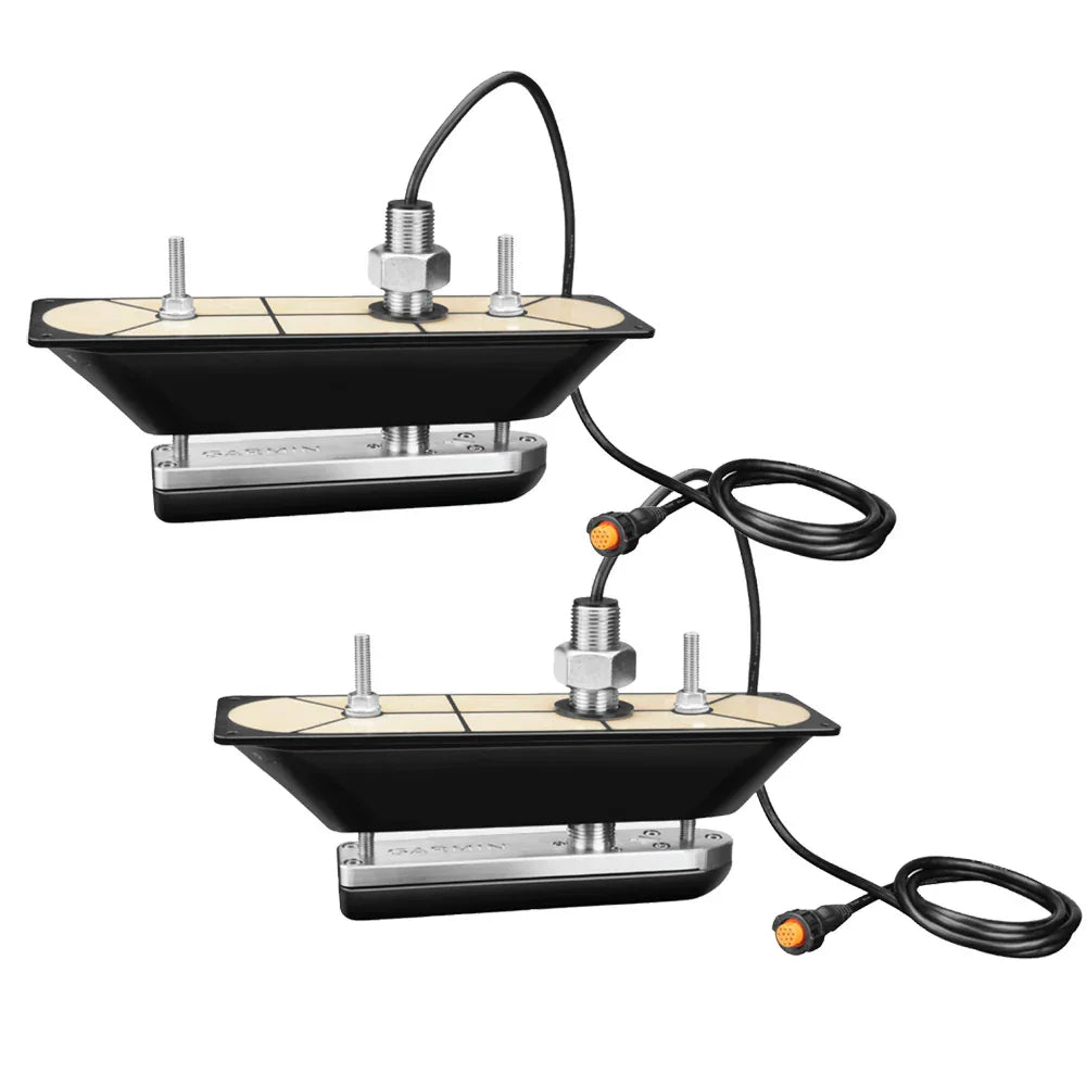 Garmin GT30-THP SS Thru-Hull Pair DownVu/SideVu Scanning Transducer w/Temp f/Hull Deadrises 5-25 [010-01961-11] - Green Vista Living