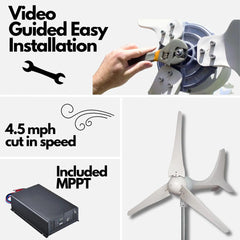 Automaxx Windmill 600W Home Wind Turbine Generator Kit - Green Vista Living