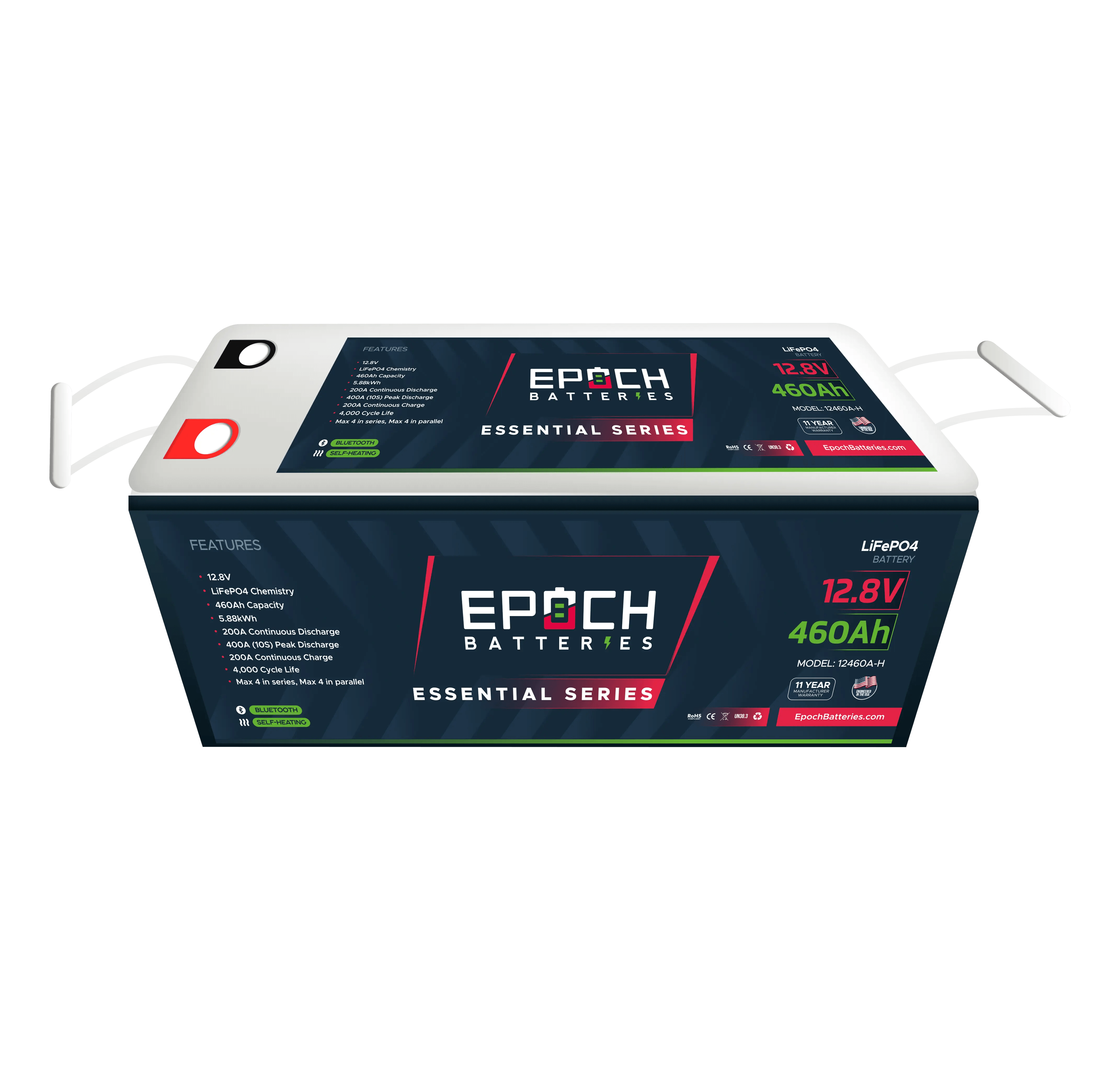 Epoch Batteries 12V 460Ah | Heated & Bluetooth | LiFePO4 Battery - Epoch Essentials - Green Vista Living