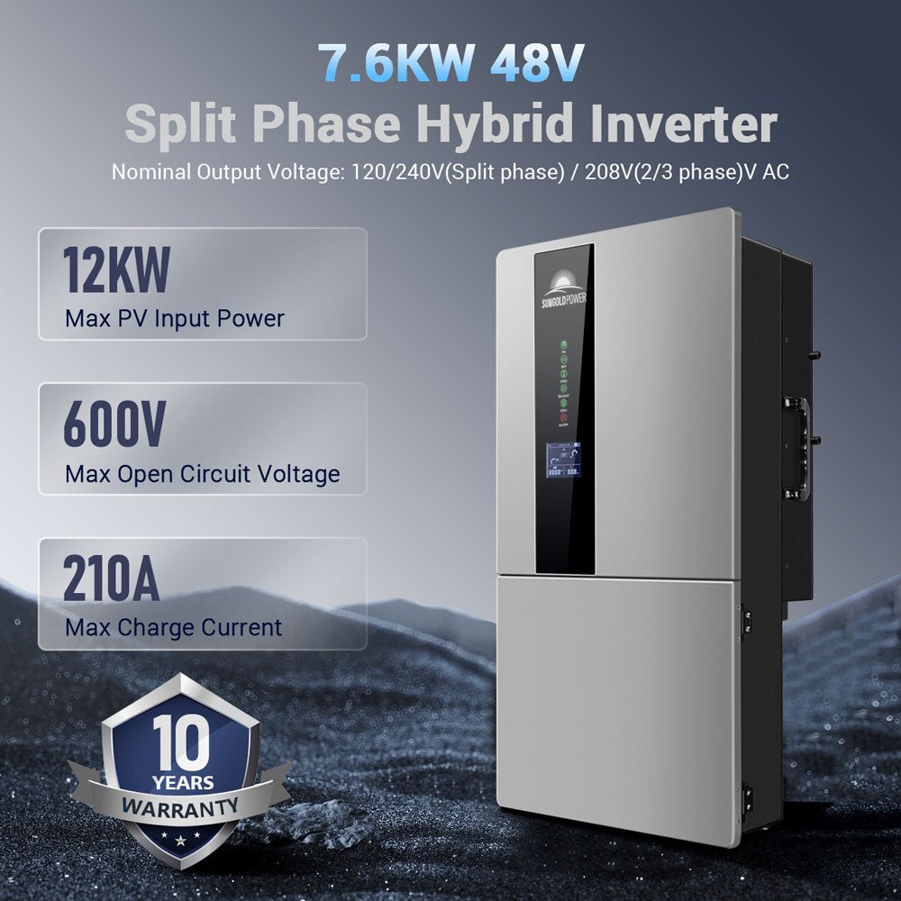 Sungold Power 11.4KW Hybrid Inverter 48V Split Phase SGN11.4KHB-48 - Green Vista Living