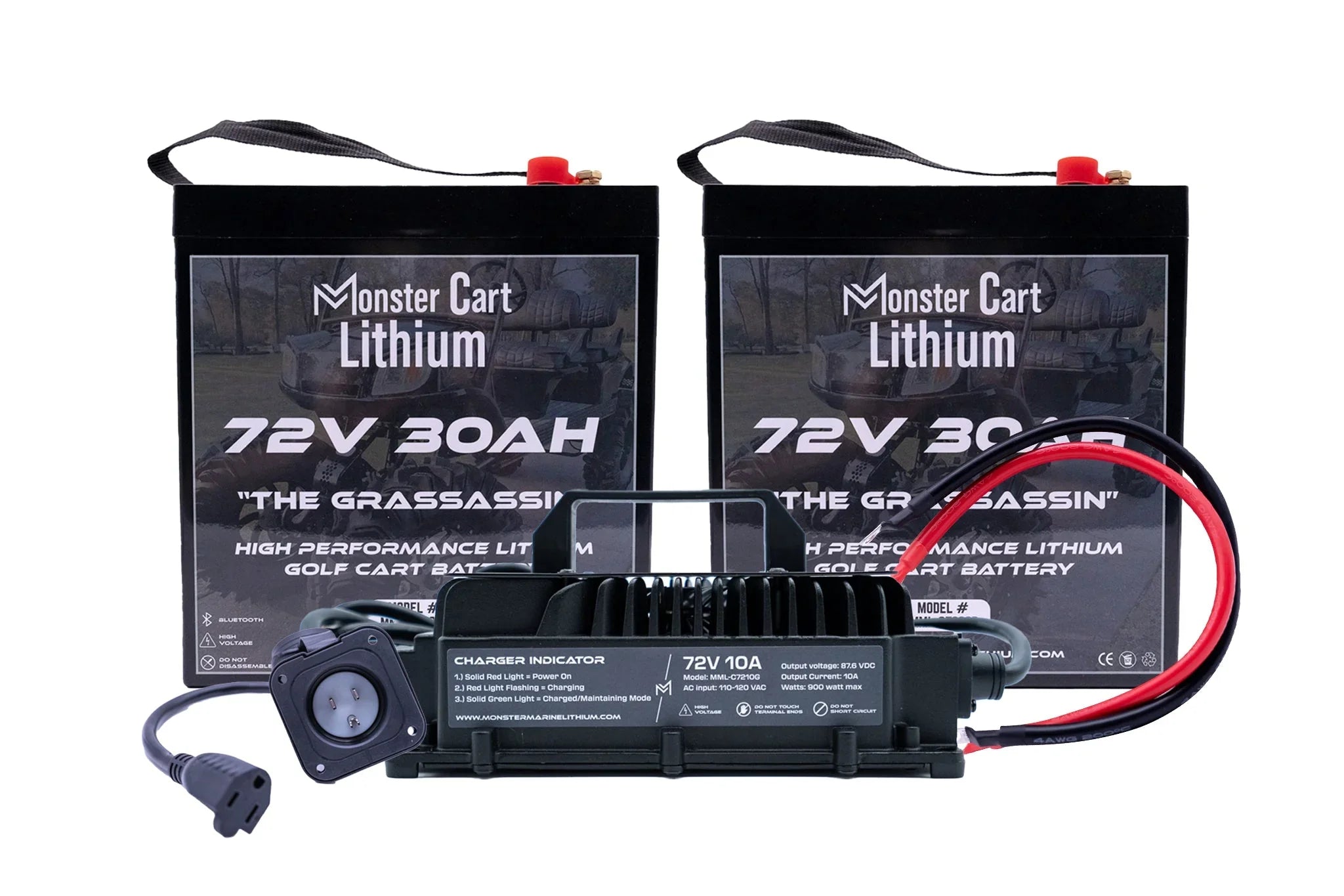 LARGE BUNDLE 72v 60Ah - (2) 72V 30AH LITHIUM & 72V 10A WATERPROOF CHARGER - Green Vista Living
