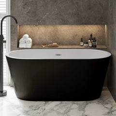 Swiss Madison Claire 60" Freestanding Bathtub Matte Black and Matte White