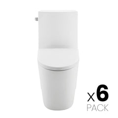 Swiss Madison St. Tropez One-Piece 10" Rough-in 1.28 GPF Left Flush Elongated Toilet in Glossy White (6 - Pack)
