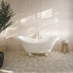 Swiss Madison Plaisir II 67" Freestanding Bathtub with Round Feet in Glossy White