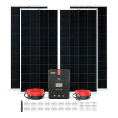 Rich Solar 4 Panel Solar Kit | 800 Watt | Complete Off-Grid Solar System for RVs, Boats, Tiny Homes | 60A MPPT Charge Controller, 2000W Inverter - Green Vista Living