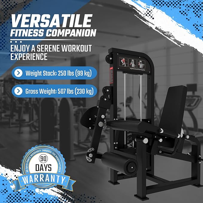 Selectorized Leg Extension & Prone Leg Curl Combo w/250lb weight stack (New) Sports & Fitness Exchange