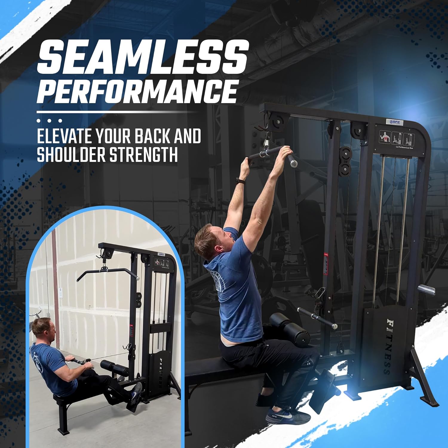 Selectorized Lat Pulldown & Low Row Combo w/ 250lb weight stack (New) Sports & Fitness Exchange