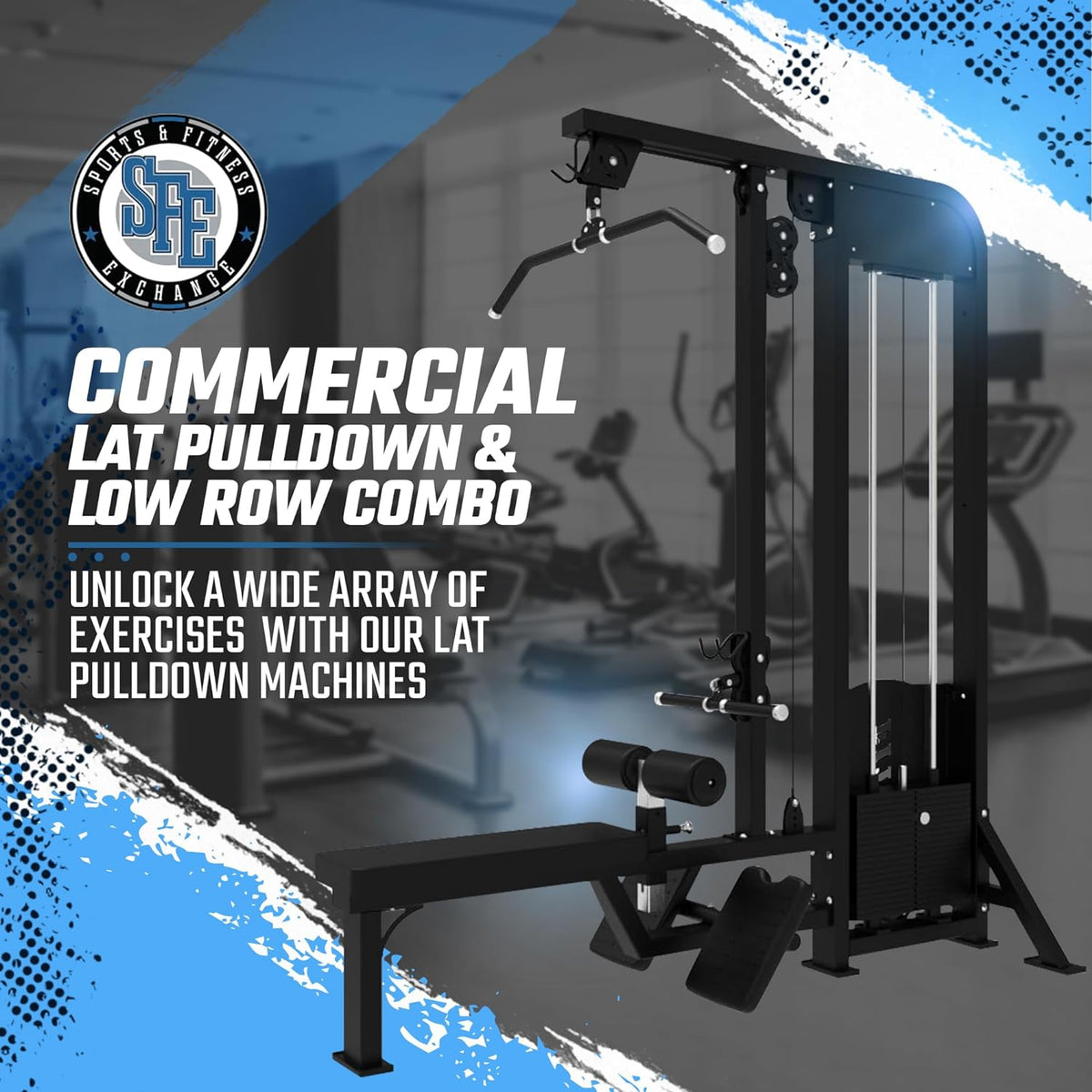 Selectorized Lat Pulldown & Low Row Combo w/ 250lb weight stack (New) Sports & Fitness Exchange