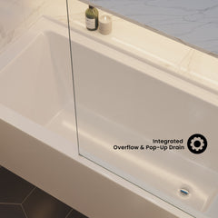 Swiss Madison Voltaire 60 x 30 Skirted Right Drain Soaking Apron Bathtub in Glossy White with Integrated Overflow, Drain Included (12 - Pack)