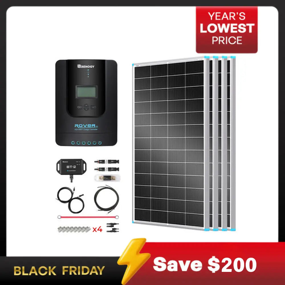 Essential Off-Grid Solar Kit 800W 12V | Optional 3.6kWh LiFePO4 Battery