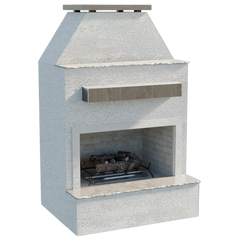 Cal Flame Modern Outdoor Gas Fireplace with Extended Mantle