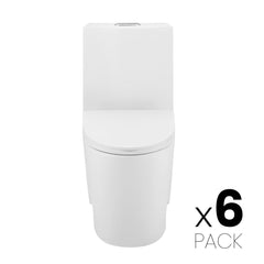 Swiss Madison St. Tropez One-Piece Elongated Toilet Vortex Dual-Flush 1.1/1.6 gpf (6 - Pack)
