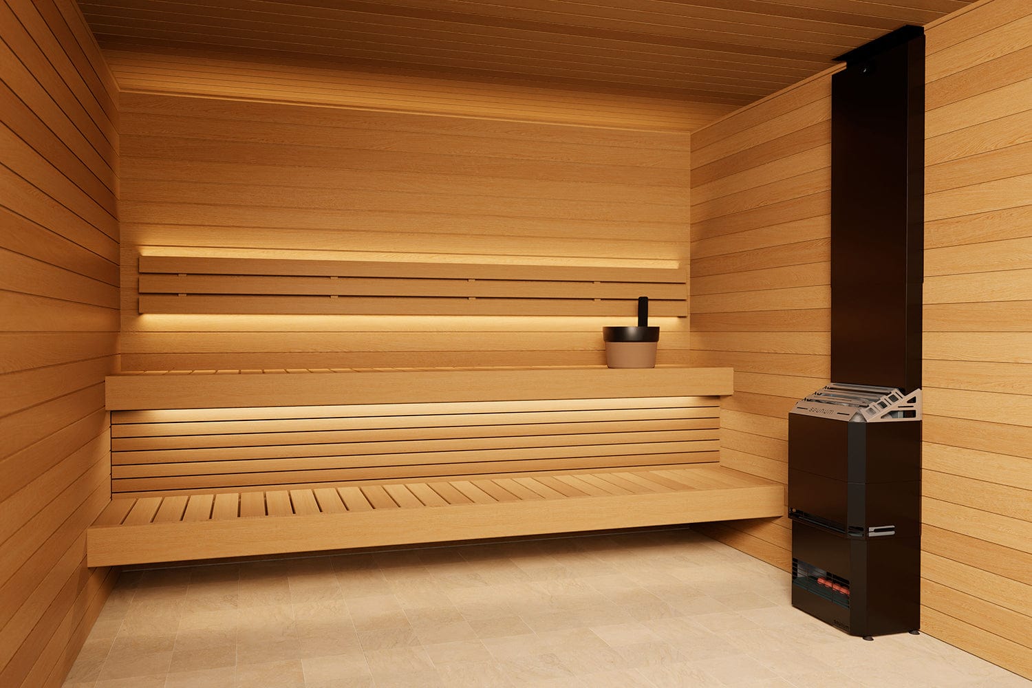 Saunum Air 7 Sauna Heater Air Series, 6.4kW Sauna Heater w/Climate Equalizer, Stainless