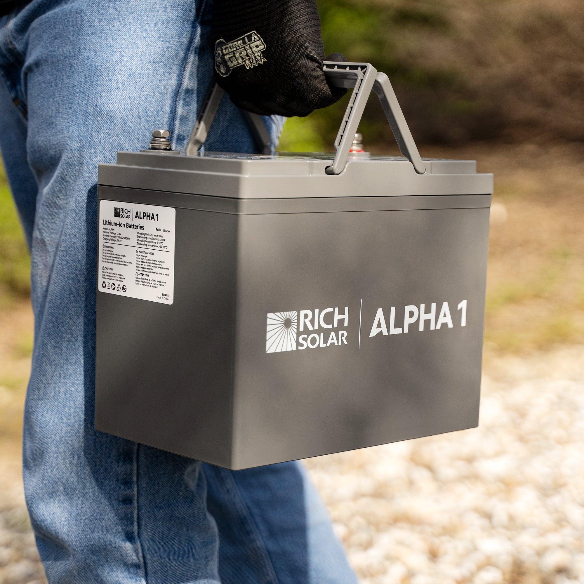 ALPHA 1 | 12V 100Ah LiFePO4 Battery | Powerful 12V Lithium Battery for RVs, Trailers, Vans, Boats, Off-Grid | 5,000 Lifetime Cycles | Bluetooth and Internal Heat Technology - Green Vista Living