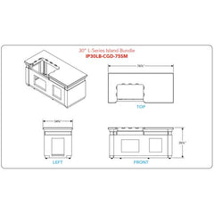 AOG 30" L-Series Island Bundle (75"w x 35"d x 36"h) - Model #: IP30LB-CGD-75SM