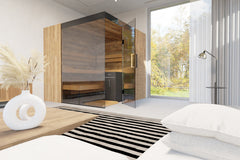 Thermasol Aalto - Glass and Wood Panels, 3-4 Person, Indoor Sauna