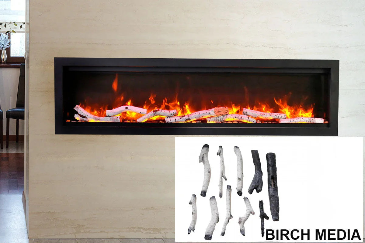 Amantii Symmetry Bespoke 34'' Wall Mount / Recessed Linear Indoor/Outdoor Electric Fireplace - Green Vista Living