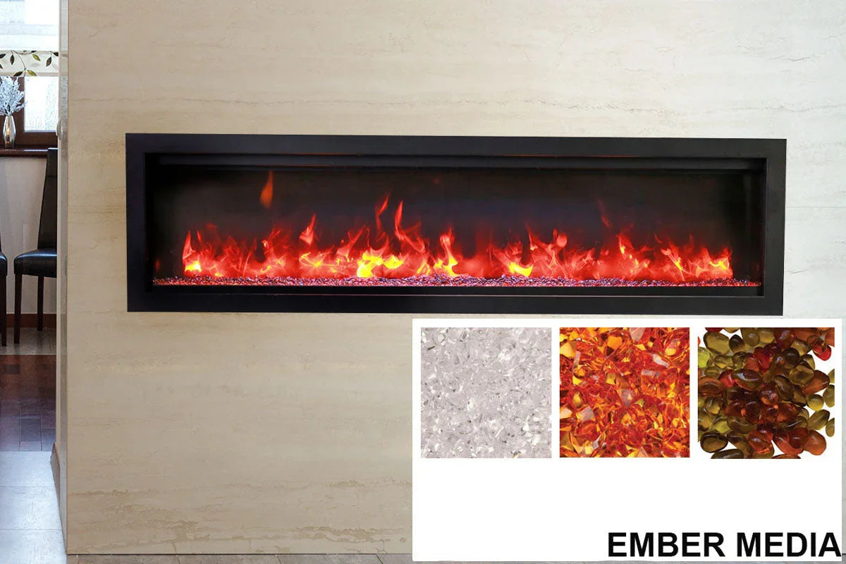Amantii Symmetry Bespoke 34'' Wall Mount / Recessed Linear Indoor/Outdoor Electric Fireplace - Green Vista Living