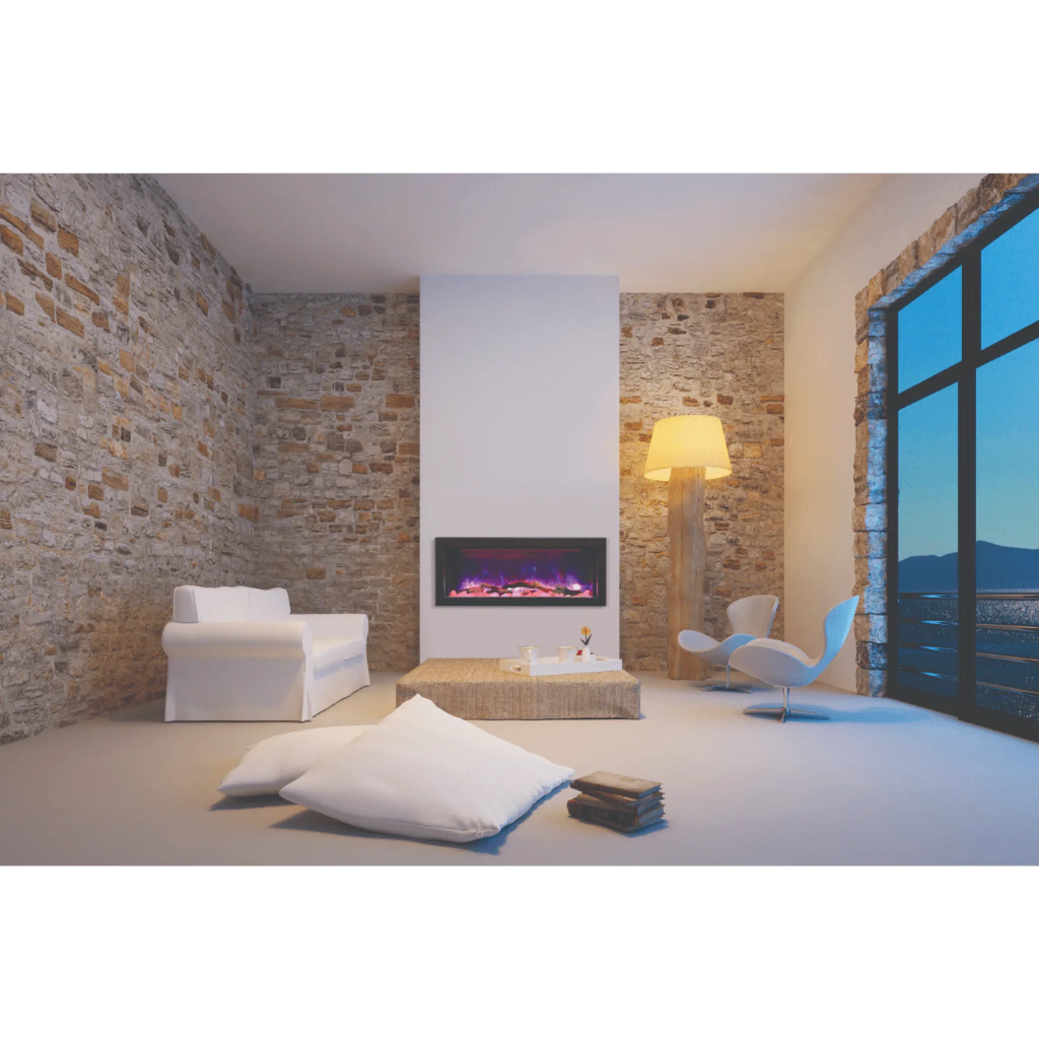 Amantii 40" Panorama Deep Lumina Indoor or Outdoor Electric Fireplace - Green Vista Living