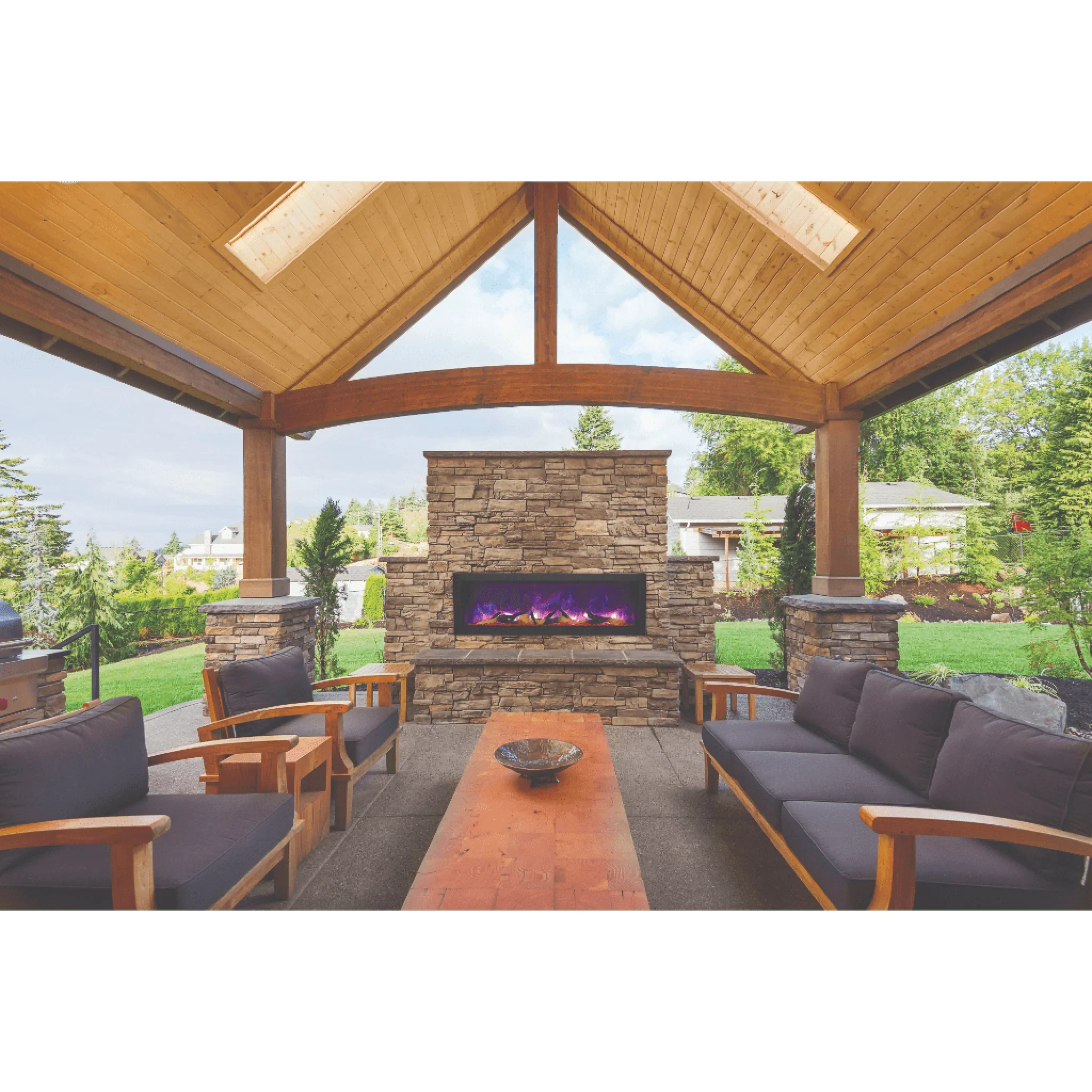 Amantii 40" Panorama Deep Lumina Indoor or Outdoor Electric Fireplace - Green Vista Living