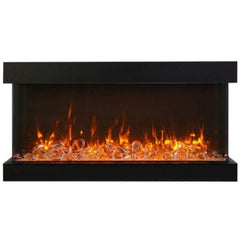Amantii Tru-View XL XT 40" Three-Sided Indoor/Outdoor Electric Fireplace with Multi-Color Flames