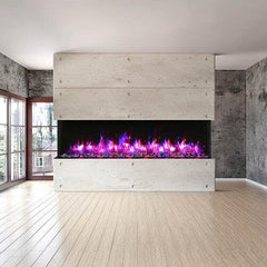 Amantii Tru View Extra Tall Lumina 88″ Indoor / Outdoor 3 Sided Smart Electric Fireplace (88-TRV-XT-XL-LUMINA) - Green Vista Living