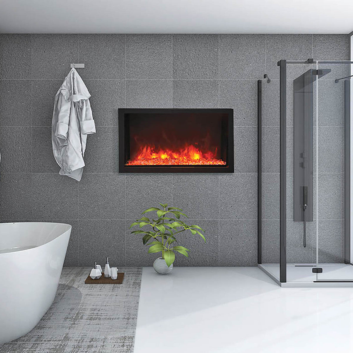 Amantii Panorama Deep Extra Tall 60 Inch Indoor Outdoor Electric Fireplace