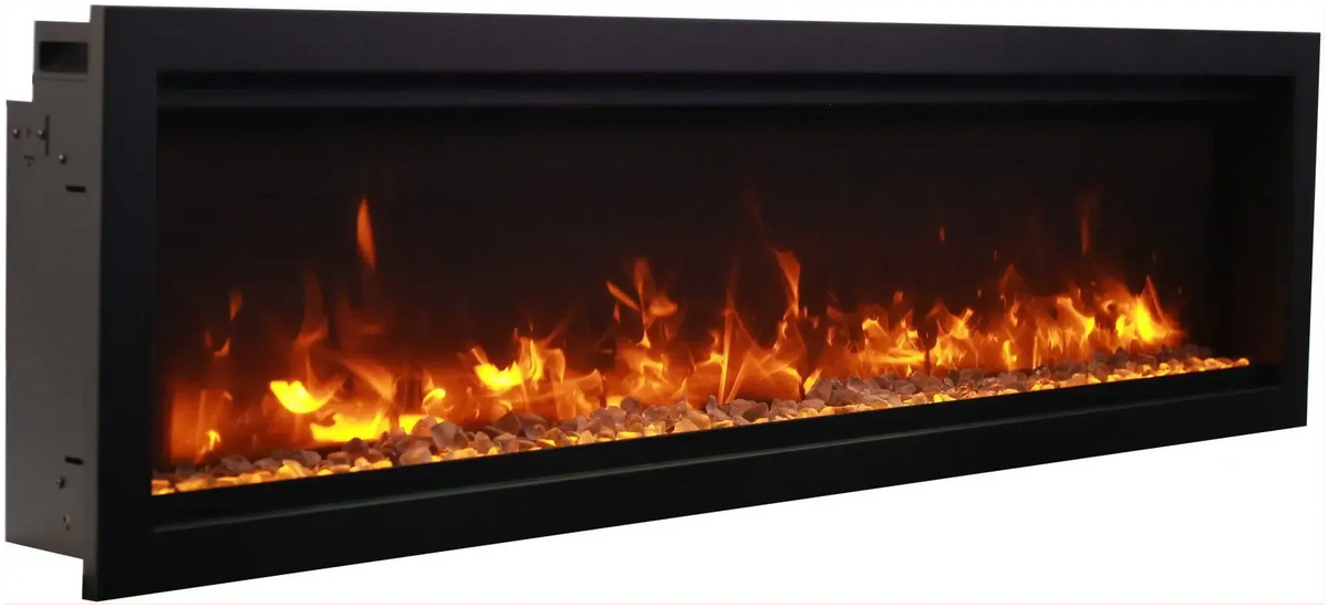 Amantii Symmetry Bespoke 88" Built-In Smart Electric Fireplace – Indoor/Outdoor with Bluetooth and Crackling Sound
