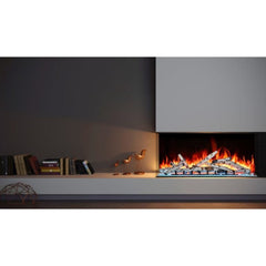 Amantii Tru View Bespoke 55" Three-Sided Indoor/Outdoor Electric Fireplace with Smart Control and Bluetooth