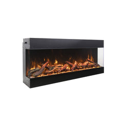Amantii Tru View Bespoke 55" Three-Sided Indoor/Outdoor Electric Fireplace with Smart Control and Bluetooth