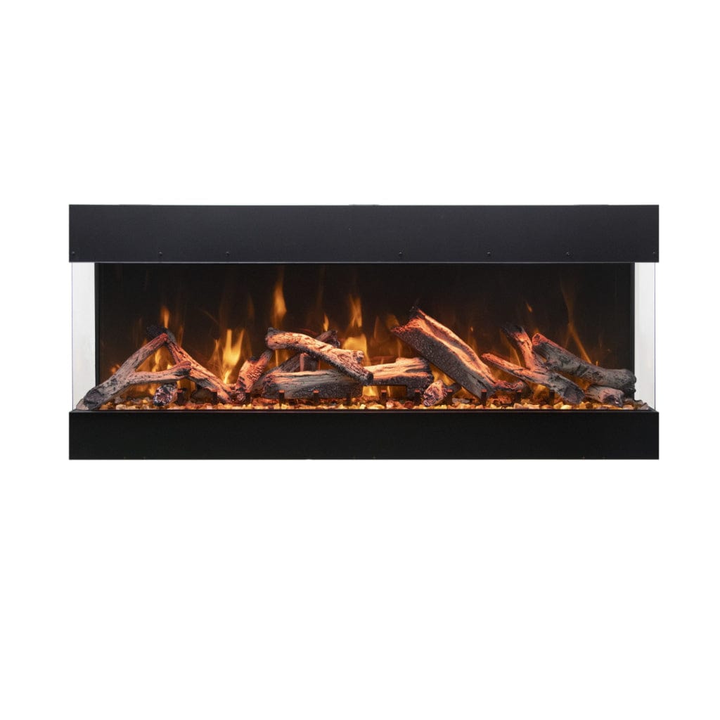 Amantii Tru View Bespoke 55" Three-Sided Indoor/Outdoor Electric Fireplace with Smart Control and Bluetooth
