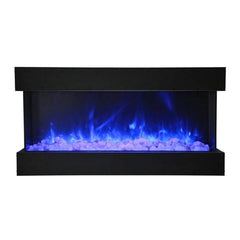 Amantii Tru-View XL Deep 40" Three-Sided Built-In Electric Fireplace with Driftwood Media
