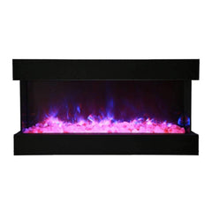 Amantii Tru-View XL Deep 40" Three-Sided Built-In Electric Fireplace with Driftwood Media