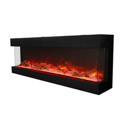 Amantii Tru-View XL Deep 72" Three-Sided Built-In Electric Fireplace with Multi-Color Flame and Ambient Canopy Lighting