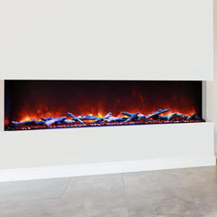 Amantii Tru-View XL Deep 72" Three-Sided Built-In Electric Fireplace with Multi-Color Flame and Ambient Canopy Lighting