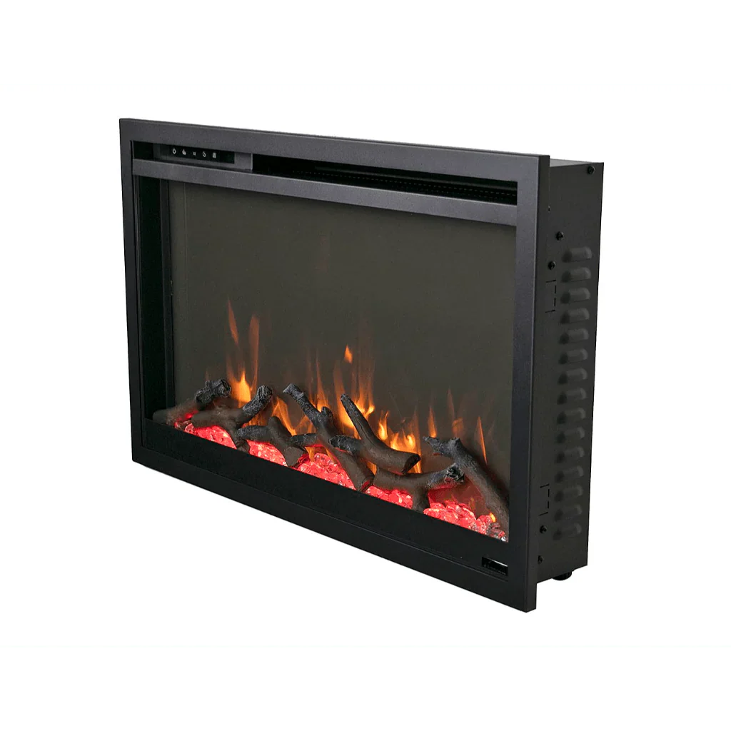 Amantii 26 inch Remii CLASSIC-SLIM-26 Steel Surround Classic Extra Slim Built In Electric Fireplace