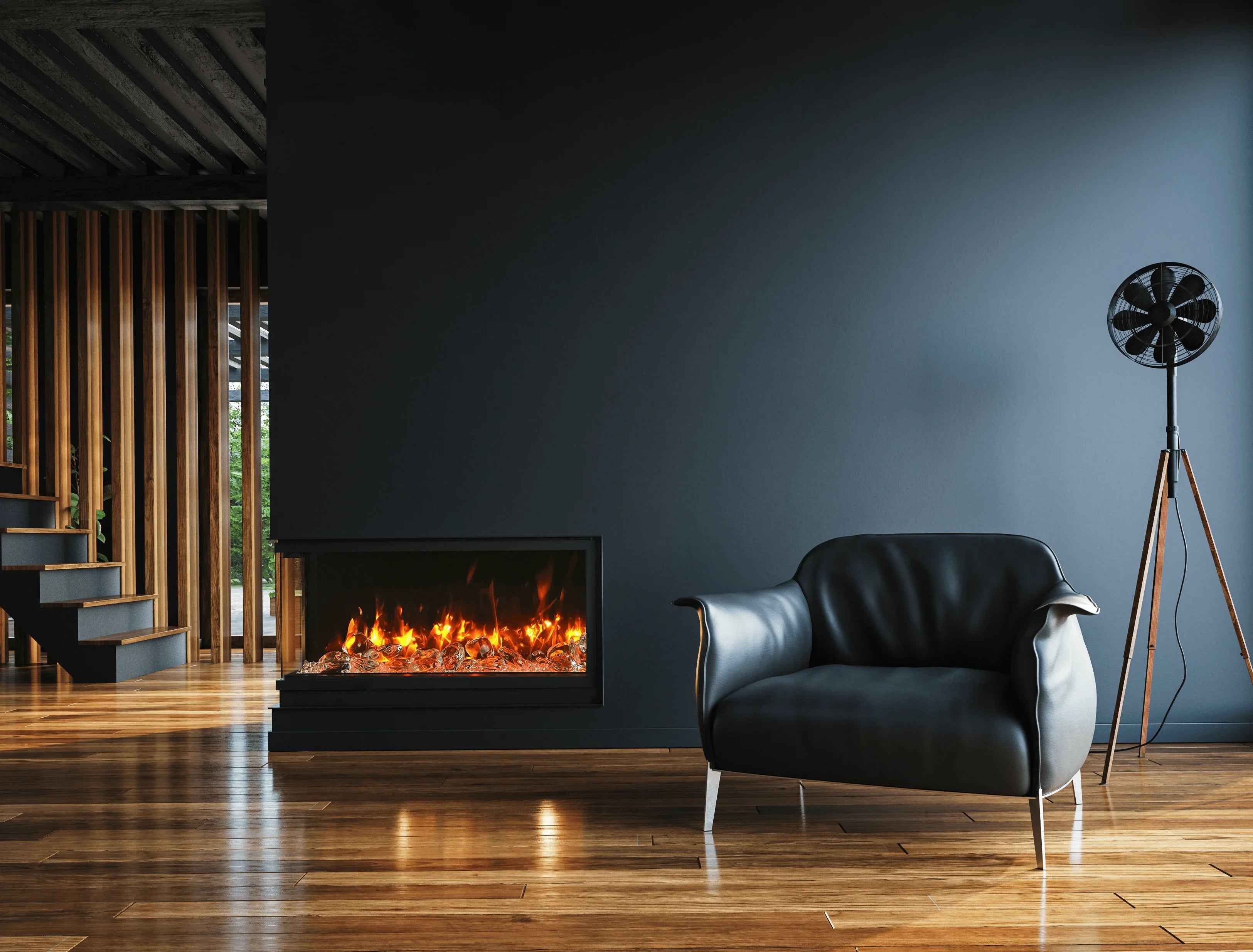 Remii 30-BAY-SLIM Indoor/Outdoor 30 inch 3 Sided Electric Fireplace - Green Vista Living