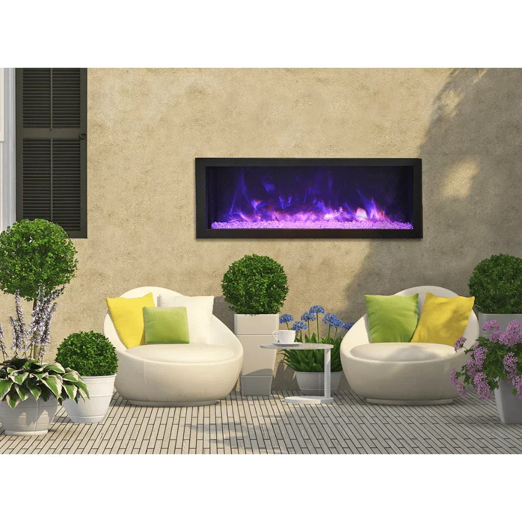 Remii 55 inch Steel Surround Deep Built-in linear Indoor Outdoor Electric Fireplace - Green Vista Living