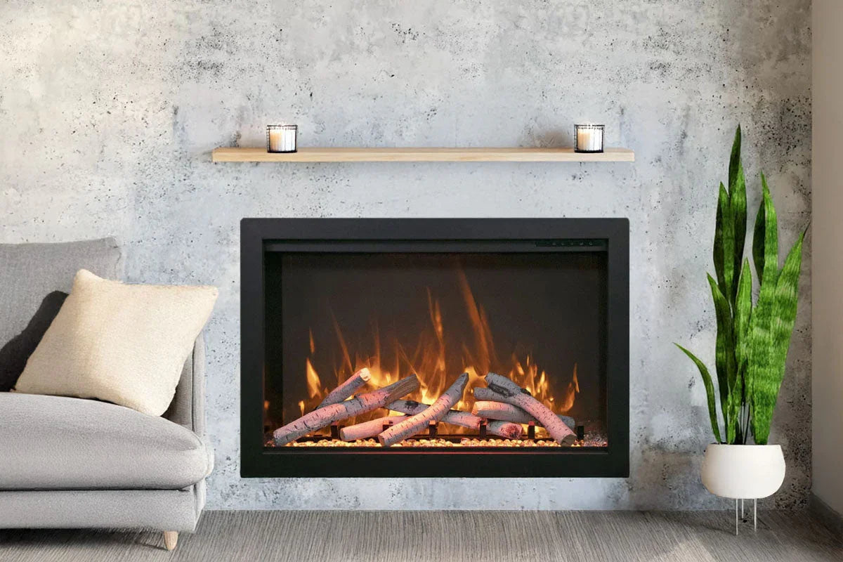 Amantii Traditional Bespoke 30-Inch Built-In Indoor/Outdoor Smart Electric Firebox Insert - Green Vista Living