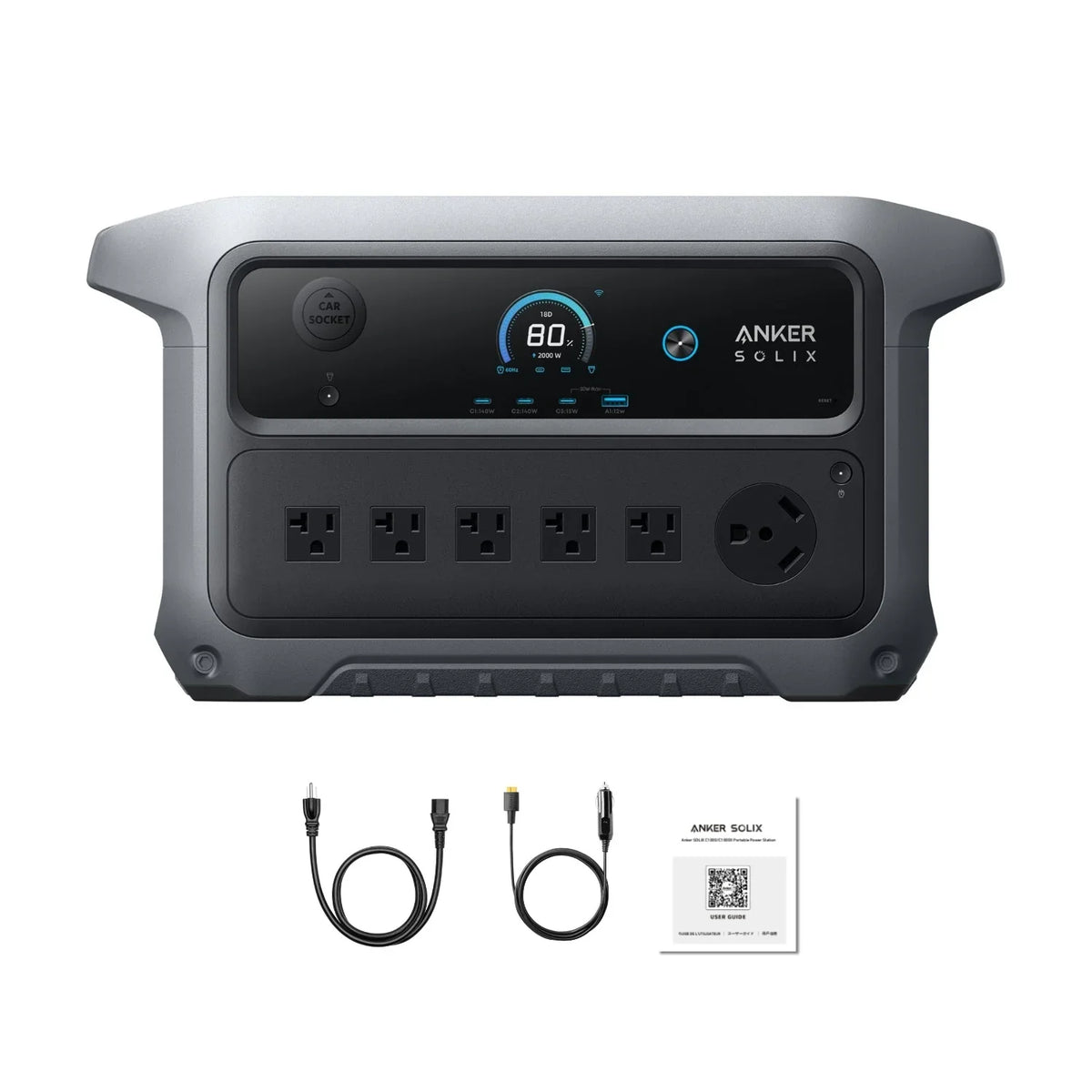 Anker SOLIX C2000 Gen 2 Portable Power Station | 2048Wh | 2400W | 800W Solar Input - Green Vista Living