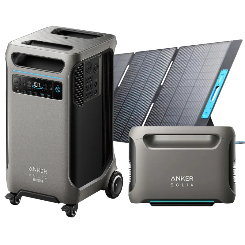 Anker SOLIX F3800 Plus Portable Power Station + Extra Battery + 400W Solar Panel (With a Free Anker SOLIX F3800 Plus Protective Cover Bag) - Green Vista Living