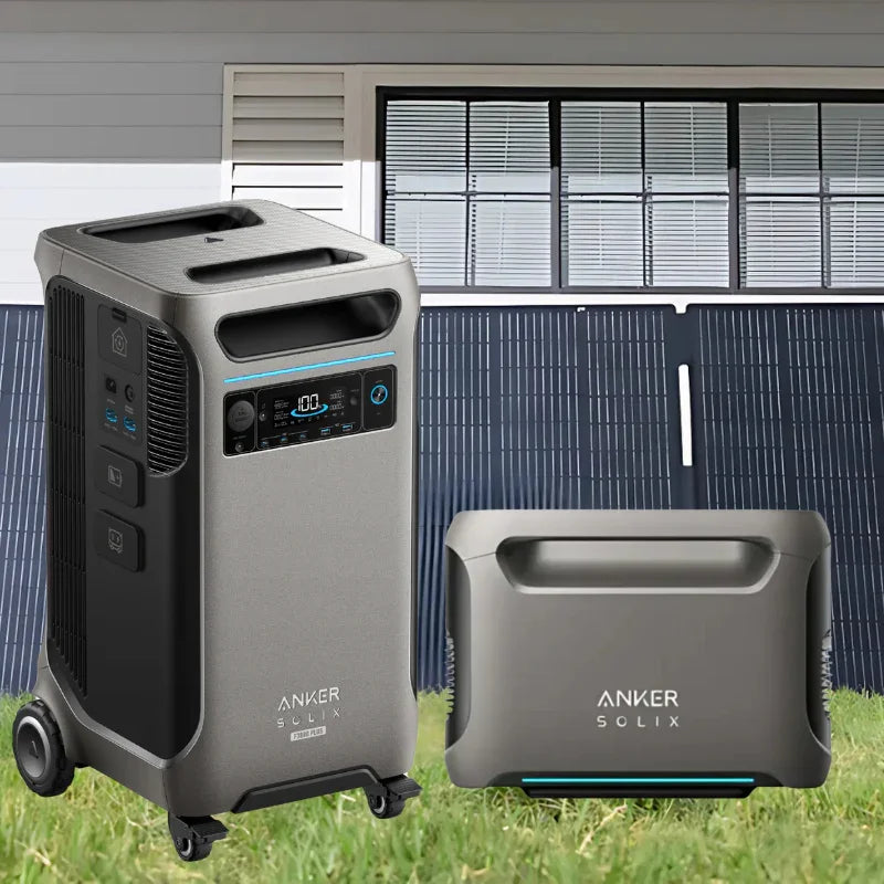 Anker SOLIX F3800 Plus Portable Power Station + Extra Battery + 400W Solar Panel (With a Free Anker SOLIX F3800 Plus Protective Cover Bag) - Green Vista Living