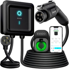 EVIQO Level 2 EV Charger, 40A (9.6kW), 240V, NEMA 14-50 Plug-in, J1772 for Non-Tesla EVs